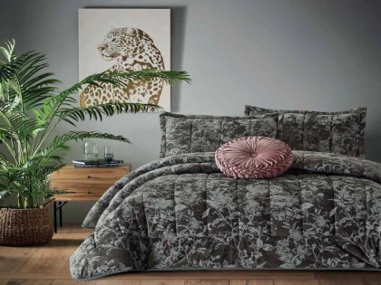 Πάπλωμα Υπέρδιπλο Γκρι Elegant Βελούδο Γαρύφαλλο 220x240 | Γαρύφαλλο - Λευκά Είδη